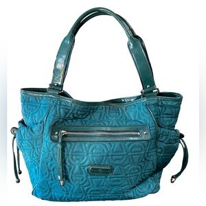 Etienne Aigner Teal Quilted Shoulder Bag